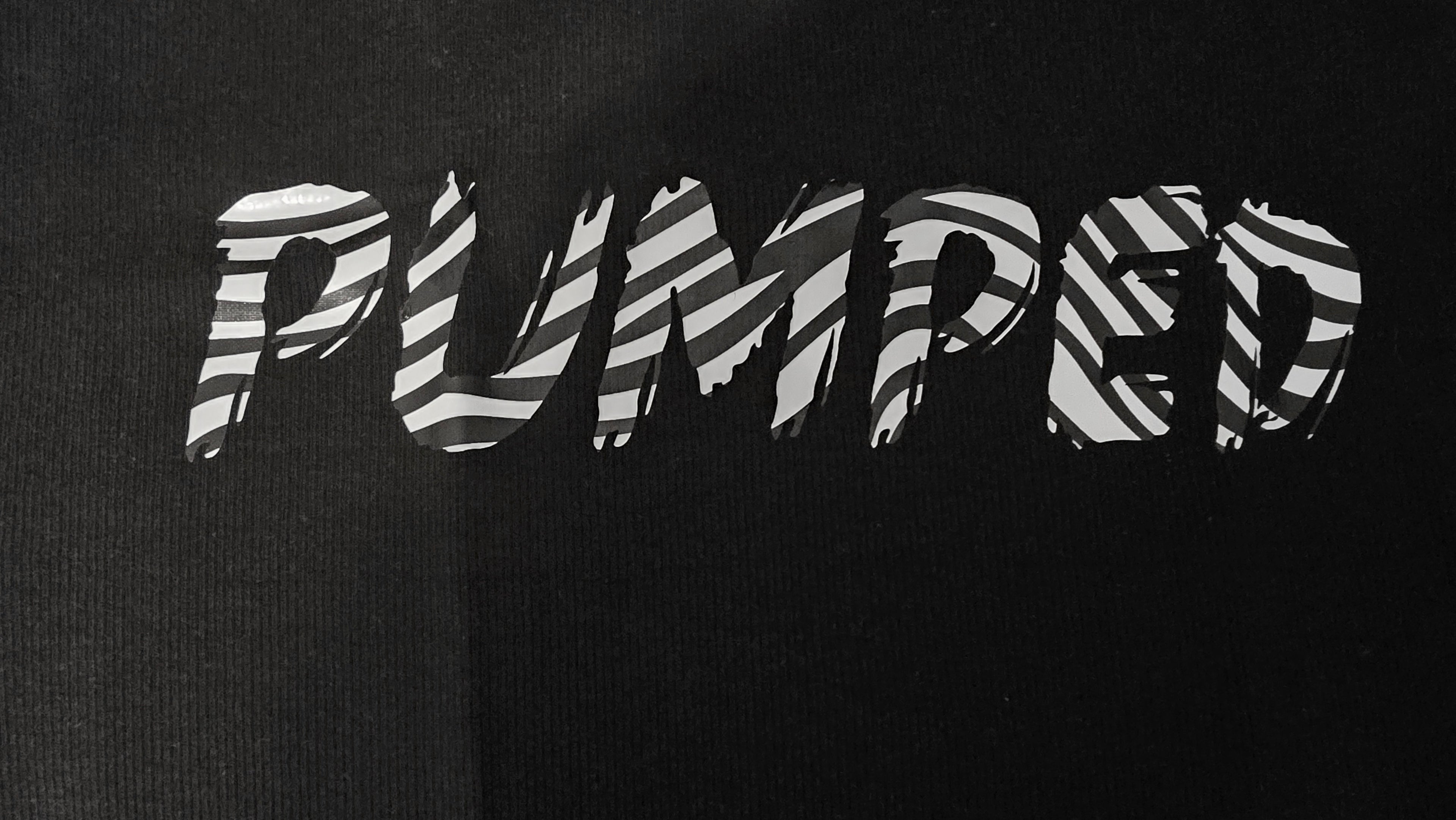 PUMPED Black Tank Top Stretchy Zebra Print