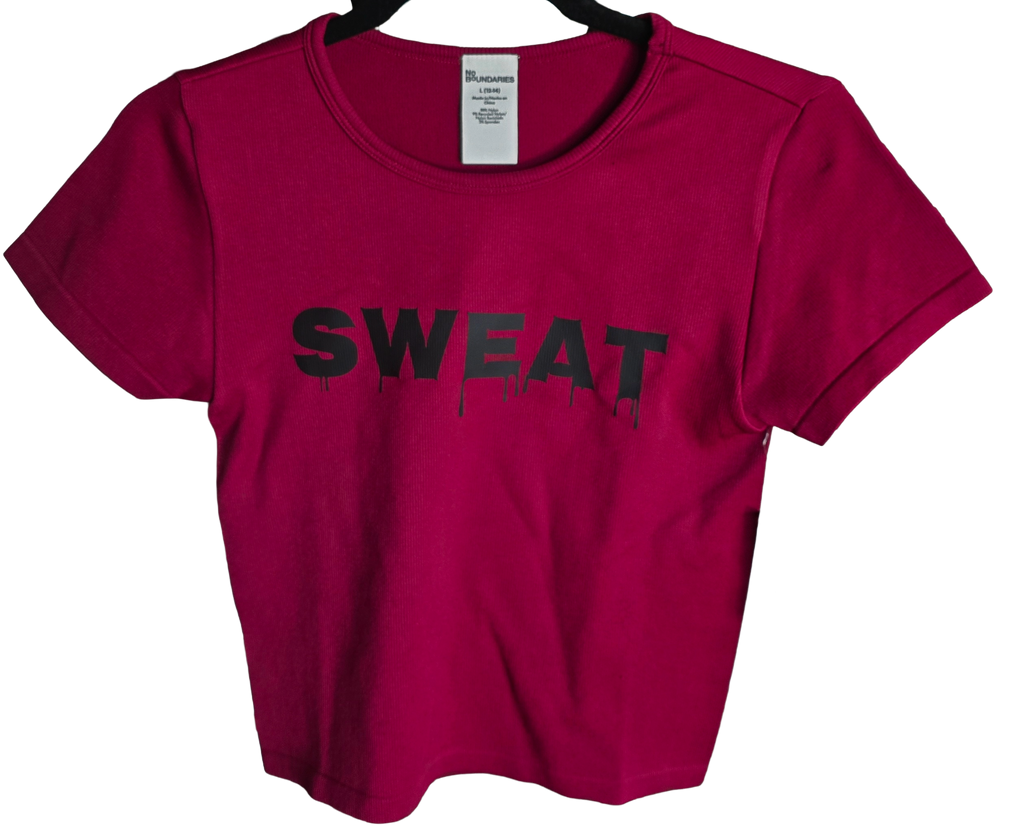 SWEAT Burgundy Cap Sleeve Stretchy T-shirt