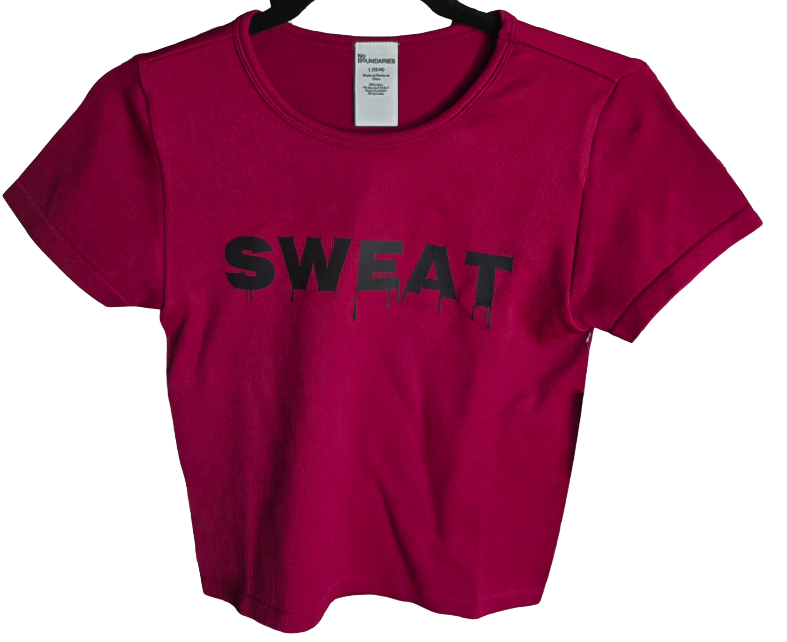SWEAT Burgundy Cap Sleeve Stretchy T-shirt