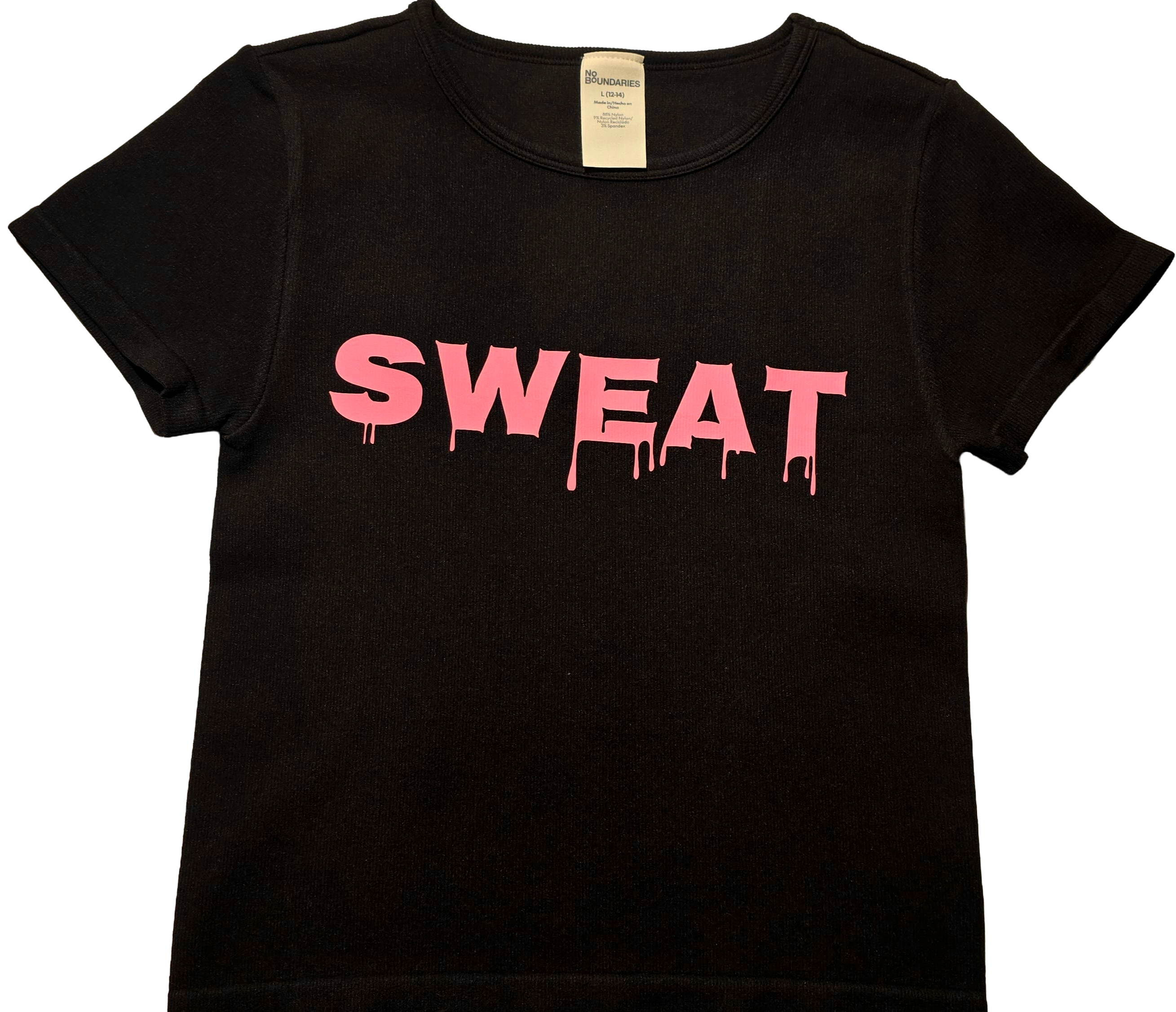 SWEAT Burgundy Cap Sleeve Stretchy T-shirt