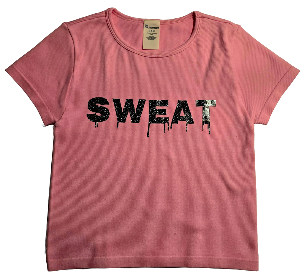 SWEAT Burgundy Cap Sleeve Stretchy T-shirt