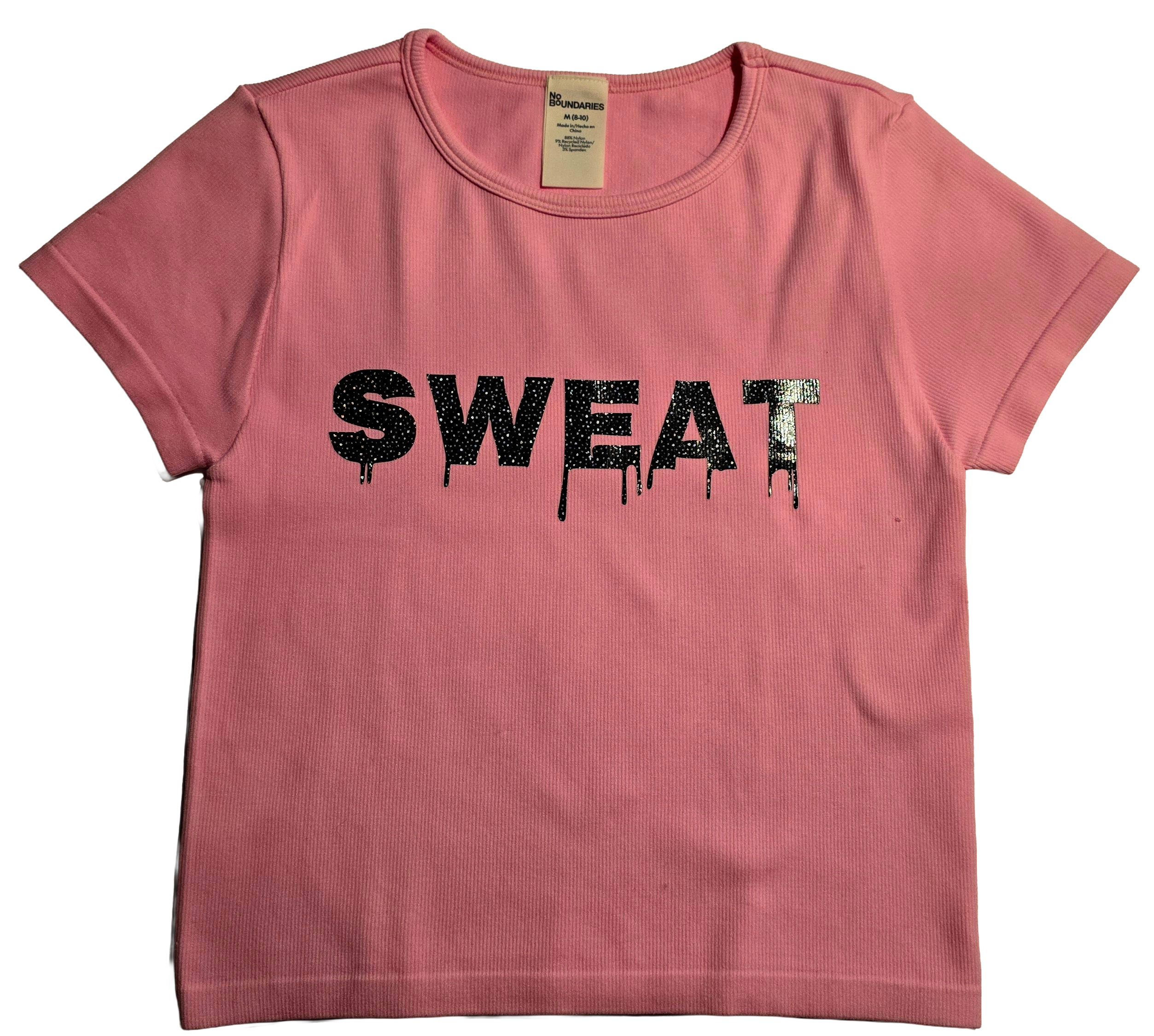 SWEAT Burgundy Cap Sleeve Stretchy T-shirt