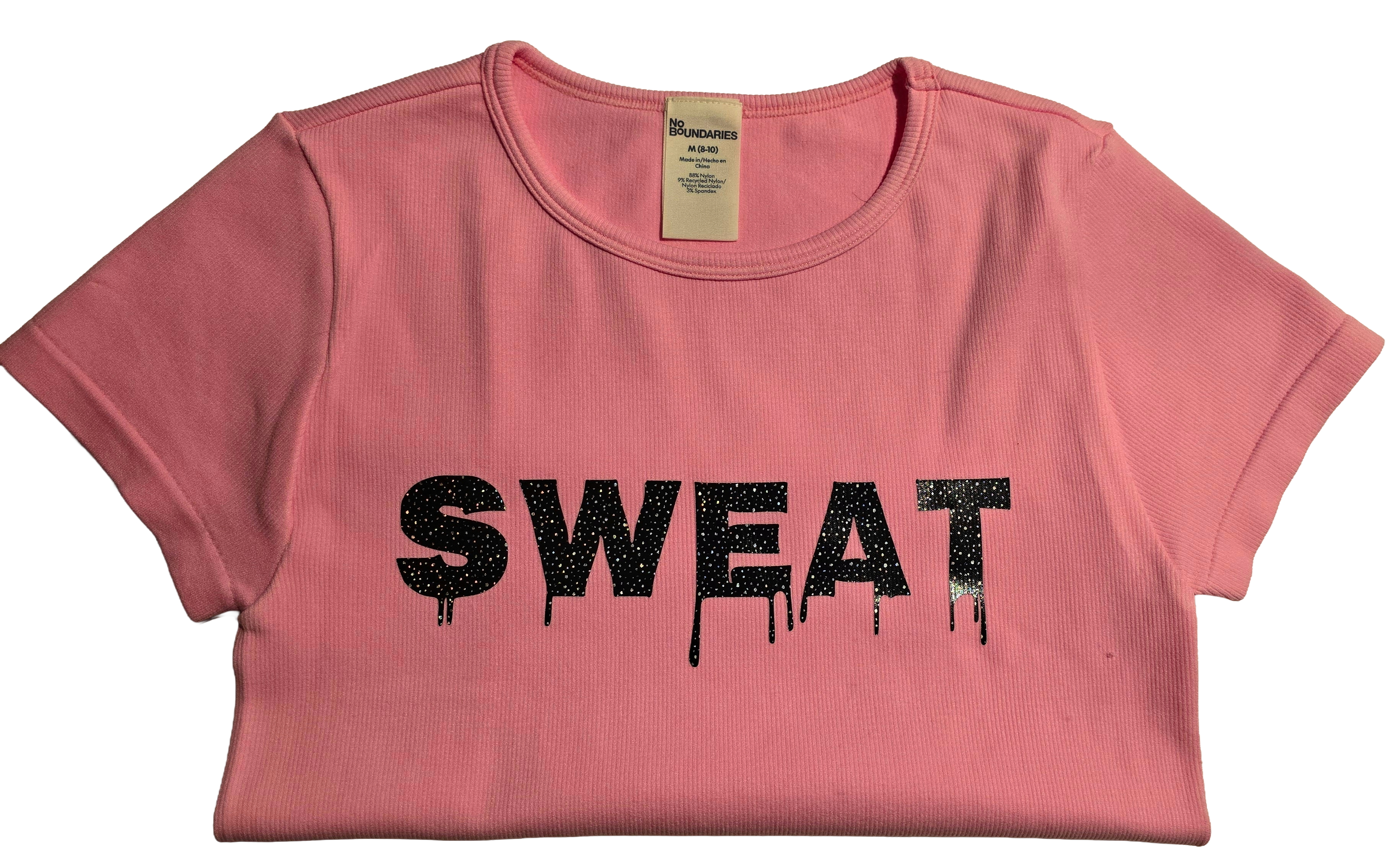 SWEAT Burgundy Cap Sleeve Stretchy T-shirt