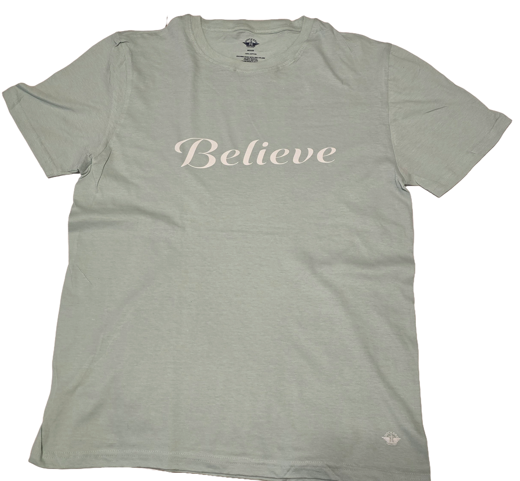 Sage Believe Short Sleeve T-shirt white