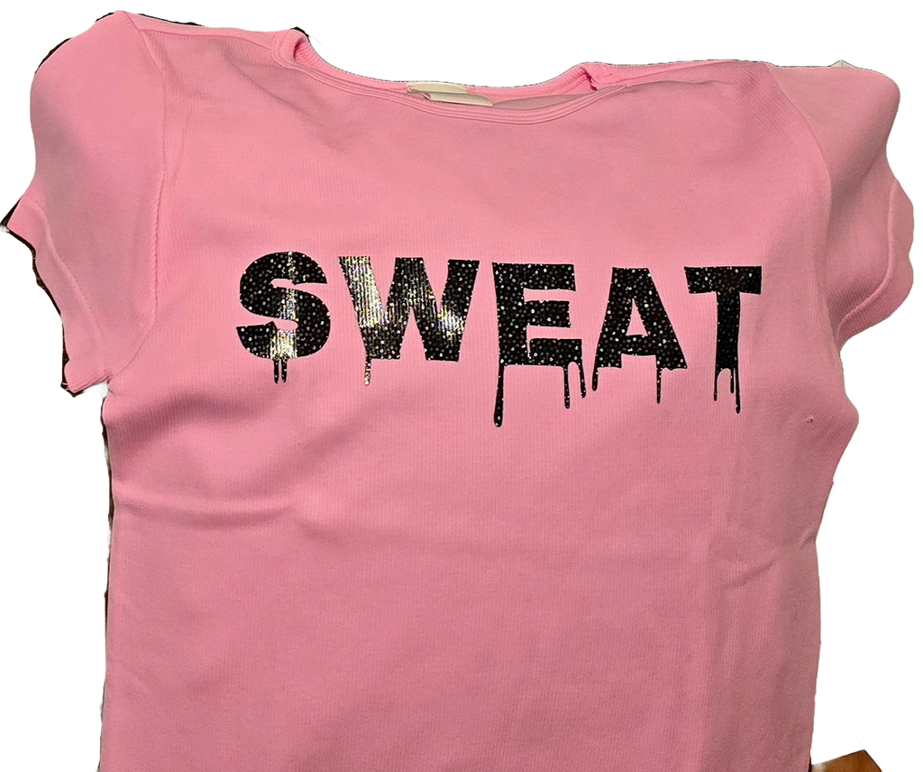SWEAT Burgundy Cap Sleeve Stretchy T-shirt