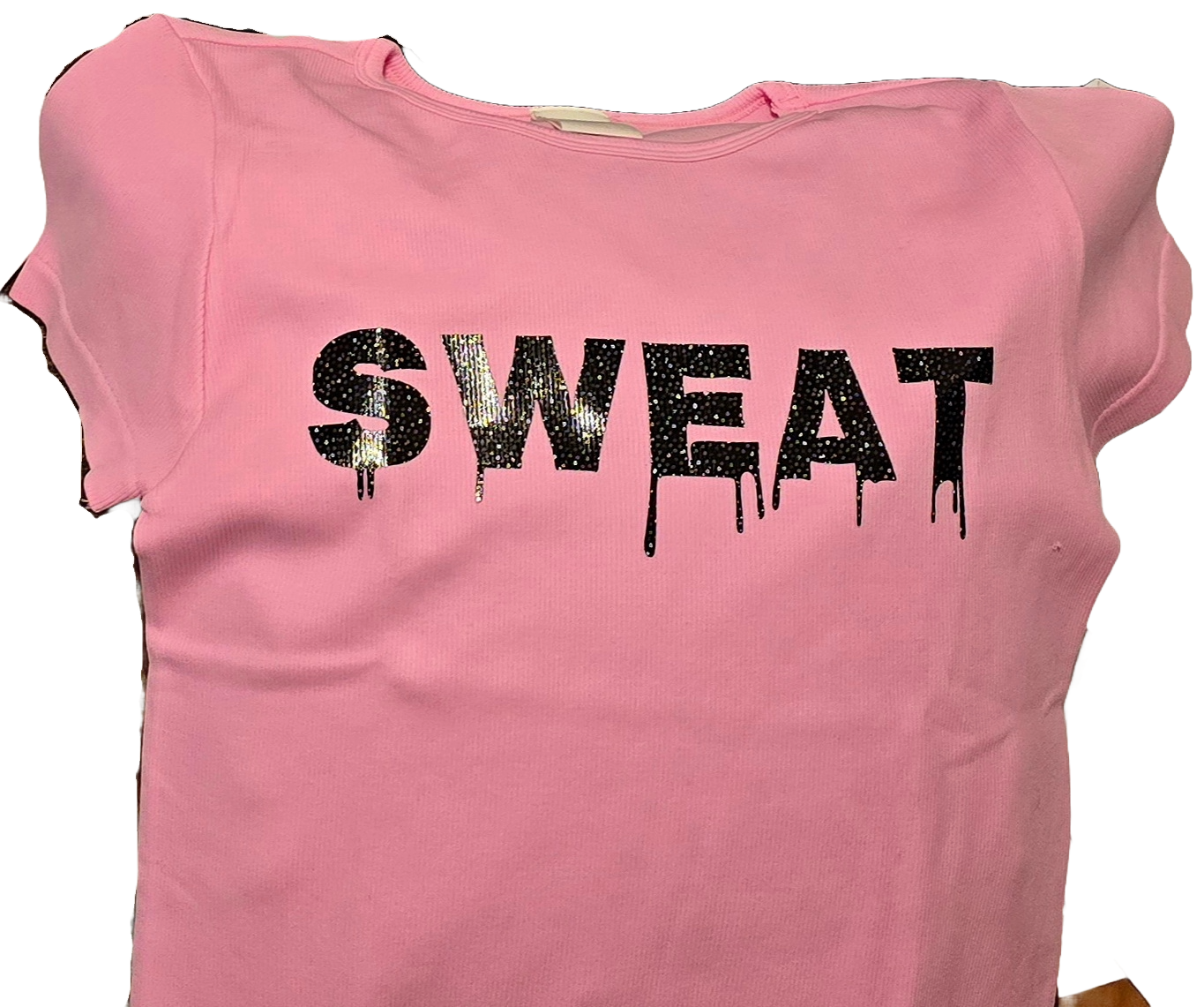 SWEAT Burgundy Cap Sleeve Stretchy T-shirt