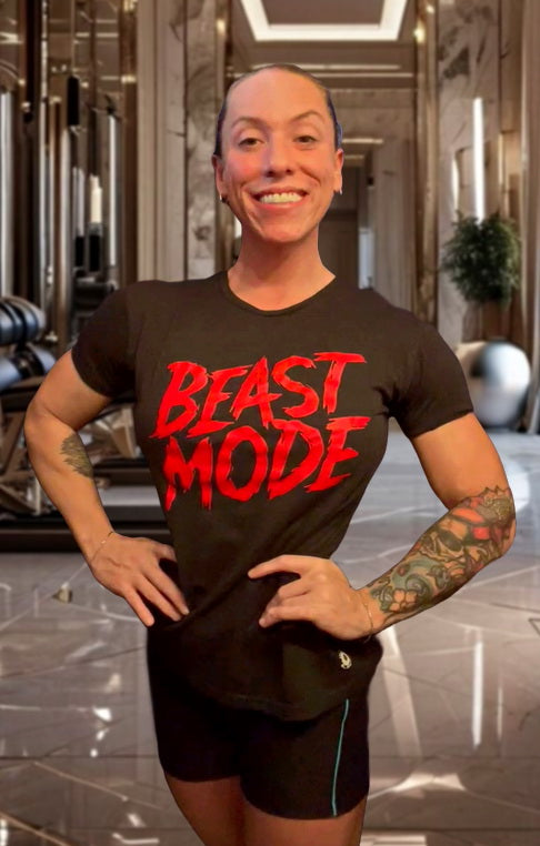 BEAST MODE Black T-shirt with Red Print